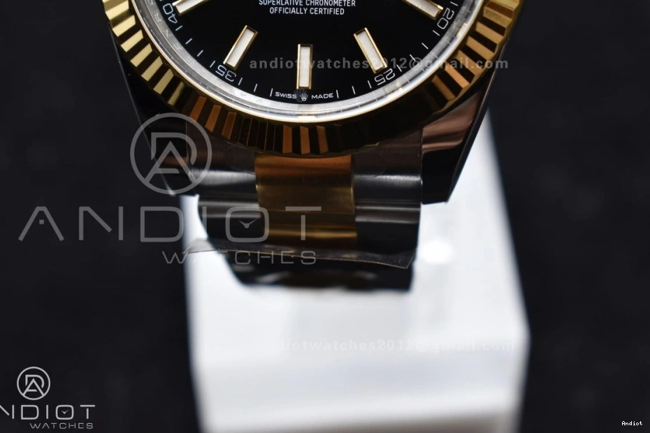 Edition Clean YG Steel 41 Dial on 904L Black 1:1 Bracelet Oyster SS DateJust Stick VR3235 126333 Best 0402